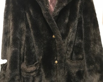 Mink coat,size S/M, deep rich brown,thick fur,evening wear, vintage coat,free shipping.