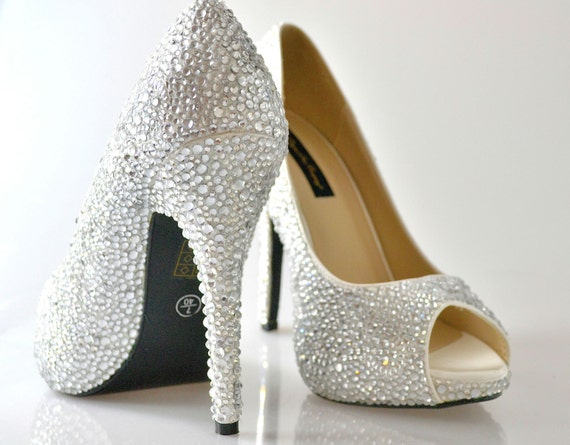 Swarovski Crystal Glitter Bridal High Heel Stiletto Corset