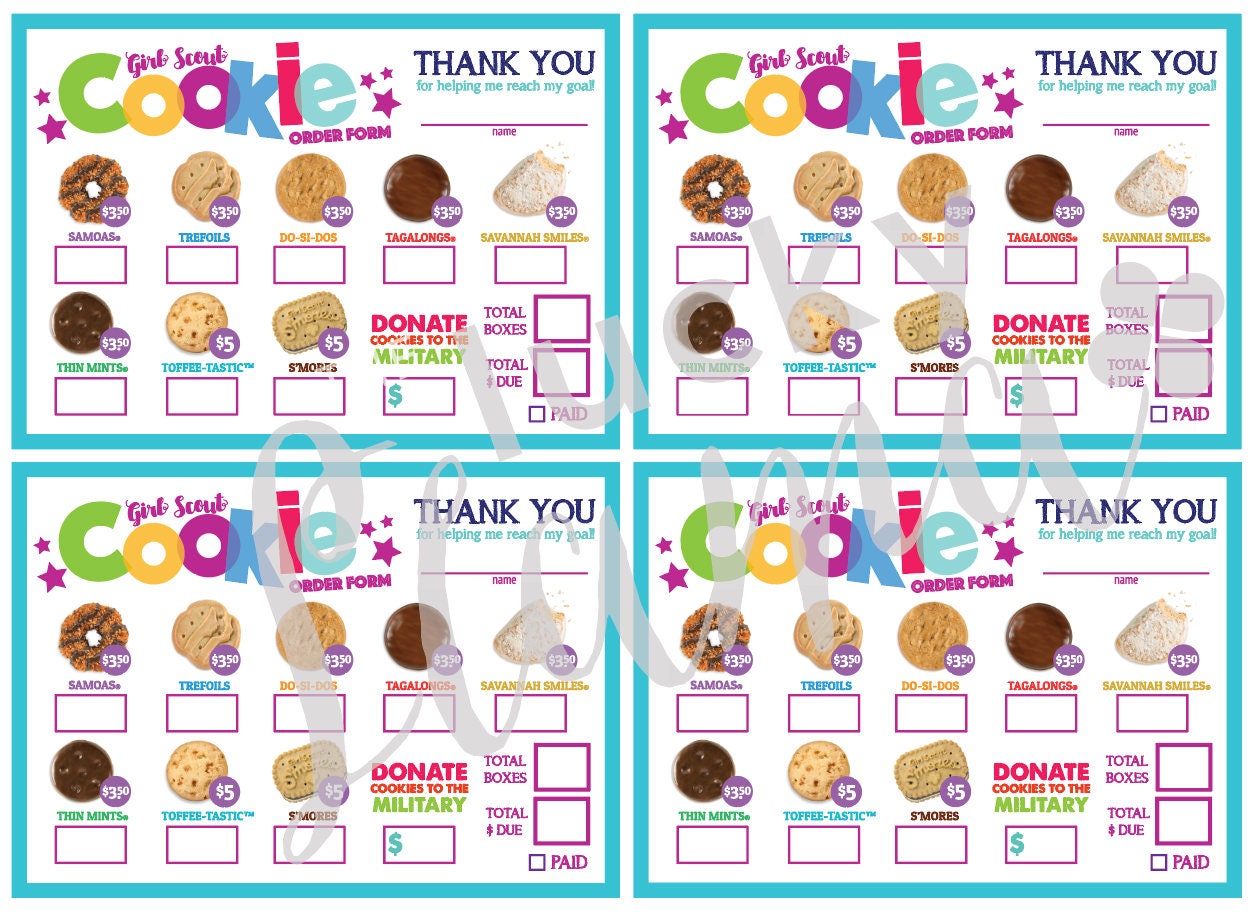 It is a photo of Nifty Printable Girl Scout Cookie Order Form This is a photo of Nifty Printable Girl Scout Cookie Order Form