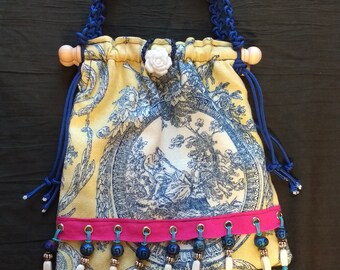 Blue and Yellow Wristlet