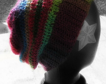 Rainbow Slouchy Beanie