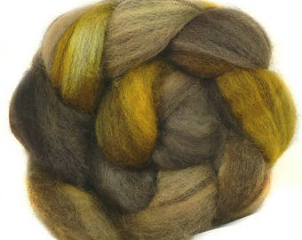 BFL handdyed wool roving top spinning fiber 3.6 oz