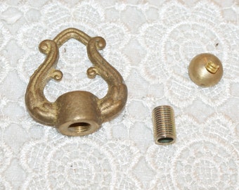 Raw Brass Loop Set for Hanging Fixtures, Wind Chimes and Sun Catchers Gancio Ottone Grezzo Liscio Per Lampadario