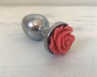 Ceramic Rose Stainless Steel Butt Plug