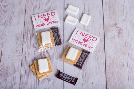 Printable S'mores Valentine Topper for Kids Friends and