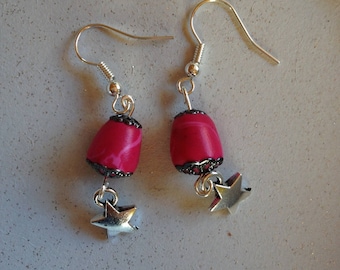 Earrings in polymer with charm