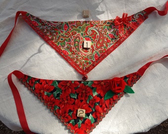 Christmas tie on dog bandana large
