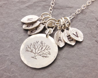 Tree of Life Necklace, gift for grandma, family tree necklace, mother necklace, grandma necklace, initial necklace, nana, N13