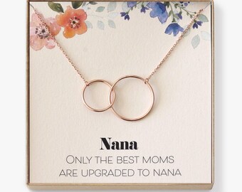 Nana Necklace: Nana Gift, Nana Necklace, Nana Jewelry, Mother's Day Gift for Grandma, Mother's Day Jewelry, Grandma, 2 Interlocking Circles