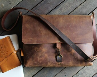 leather messenger bag, leather laptop bag, crossbody messenger bag, crossbody leather bag, computer bag, leather satchel, satchel, usa made