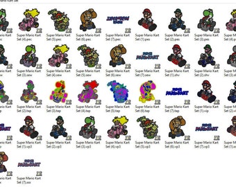 Super Mario Kart Embroidery Design Set