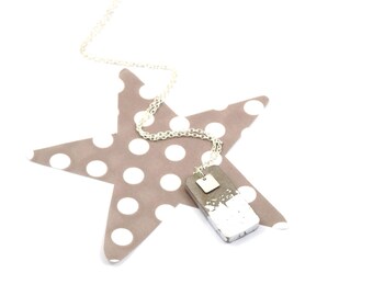Silver concrete rectangle necklace