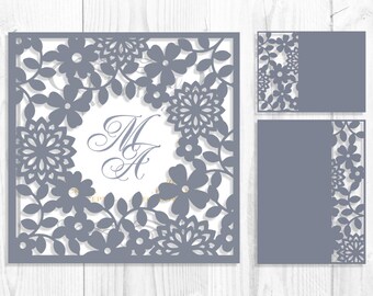 Wedding Invitation menu RSVP additional detail card SVG