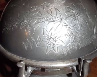 Antique Silver Butter Bowl/Dome
