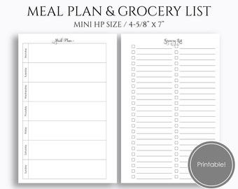 mini planner filler pages free printable meal