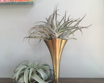 Vintage Brass Vase, Metal Vase, Ornate Vase