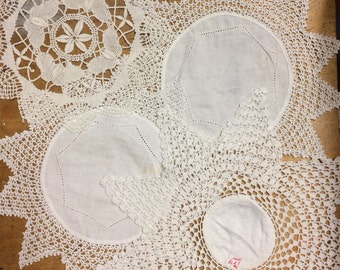 Antique English 1900's Workhouse Crochet Doily Collection