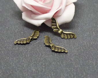 10 beads spacer PMB34 bronze metal wings