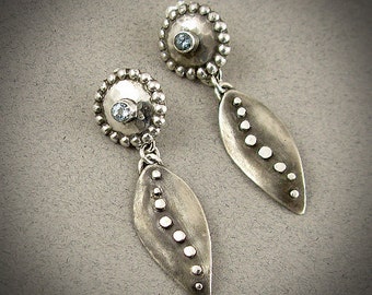 Pods - Aquamarine & Sterling Silver earrings