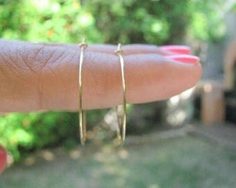 SALE - gold hoop earrings - gold filled earring - simple hoop earrings - thin delicate earrings - dainty hoop jewelry - Gold earrings