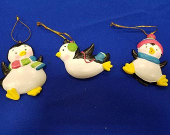 Playful Penguins Christmas Ornaments