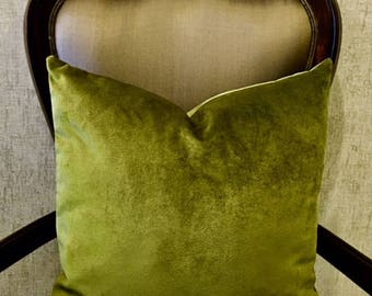 Olive Green Velvet Pillows , Olive Green Pillows, Velvet Pillow Cover, Decorative Throw Pillows, Velvet Cushion, Green Velvet Pillow Covers