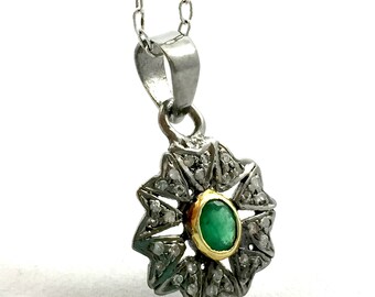 Vintage Style Emerald Pendant