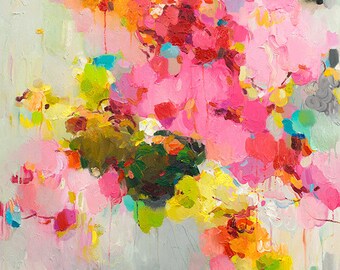 Canvas Prints, giclee, abstract painting, abstract print, contemporary pink print on canvas 30x40- Floating Clouds 2- art print- wall decor