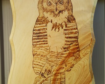 Owl On A Limb Woodburning