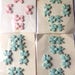 Vintage fabric frog closures pastel pink and green