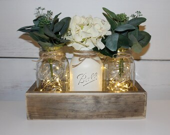 Farmhouse Mason Jar Centerpiece