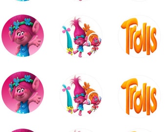 Trolls paper flowers / trolls birthday decor / paper flowers