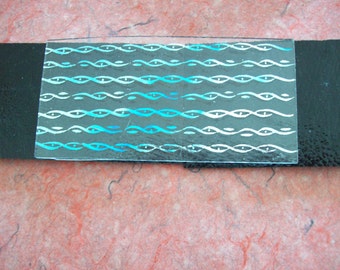 Hand Etched Dichroic Glass
