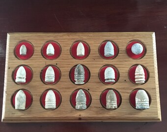 American Civil War Bullets Collection 1861-1865 with Plaque