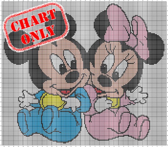 Download CHART ONLY Disney Babies Mickey Minnie Color Chart for Cross