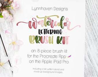 Procreate Brushes | Watercolor Lettering Brush Kit | Procreate Watercolor Brushes | Procreate Bundle | Digital Brush | Procreate Brush