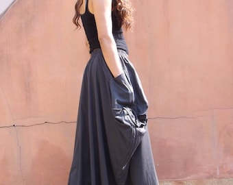 Long Skirt / Maxi Skirt / Long Boho Skirt / Full Length Skirt / Cotton Skirt / Modest Skirt / Plus Size Skirt / Color Charcaol Gray