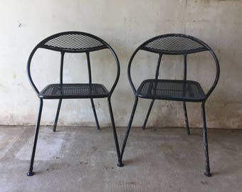 Mid Century Modern Salterini Folding Patio Chairs - Set of 2