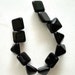 Jet Black Pyramid 12mm - 2 hole Czech Beads - 1 strand, 12 beads