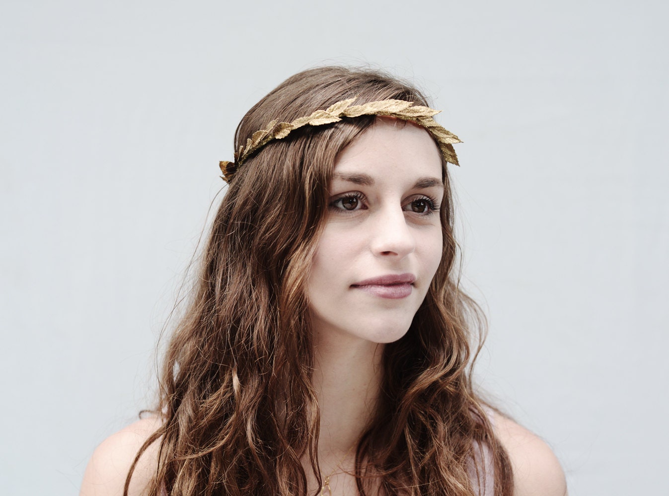 Delicate Gold Leaf Crown Small Gold Leaf Headpiece Thin Gold