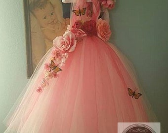 Pink flower girl dress, pink fairy dress, Dress up,fairy costume, flower girl dress, Toddler flower girl, girls' dresses, tutu dress