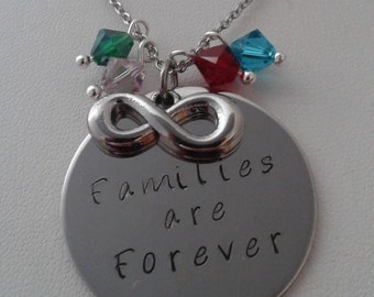 Families are Forever, birthstone necklace