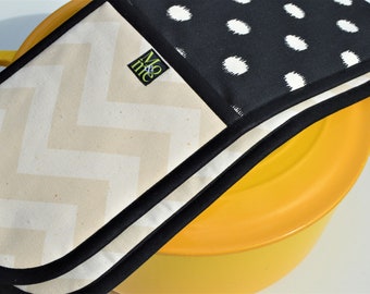 Double Oven Mitt Handmade Pot Holder Colorful Kitchen Accent Decor/ Heat Resistant Oven Gloves Housewarming Gift