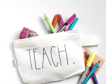 Customizable Rae Dunn Pencil Pouch // Teacher Pouch // Pen Pouch // Rae Dunn Pen Pouch // Rae Dunn Inspire Pencil Pouch // Rae Dunn Teacher