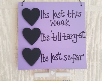 Weight Loss Plaque, Slimming Aid, Chalkboard Countdown, Weight watchers, Slimming World, Hanging Plaque