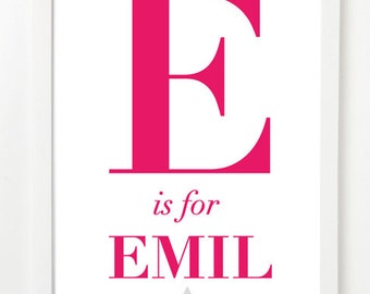 A4 Typographic Print Child Name