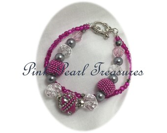 Party pink stretch bracelet