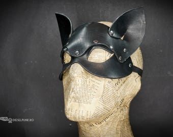 Cat Mask - Leather Mask - Cosplay Mask - fetish mask - animal mask