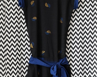 Jersey dress + Belt//points//bio