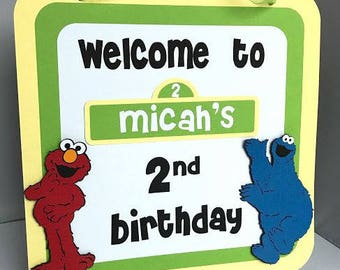 Sesame Street Party Sign, Sesame Street Door Sign, Birthday Party Welcome Sign, Sesame Street Party Decoration, Baby Shower Sign, Elmo